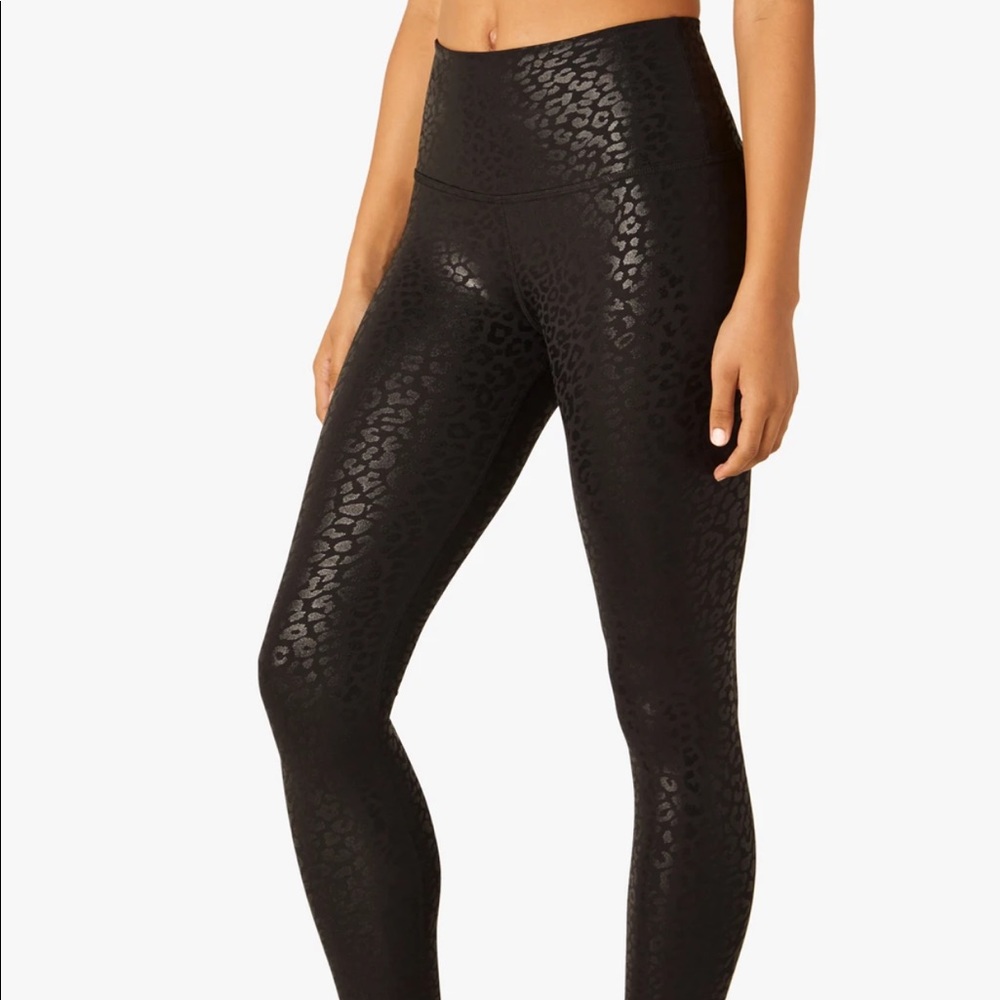 Beyond Yoga black shiny leopard legging- sold out in stores